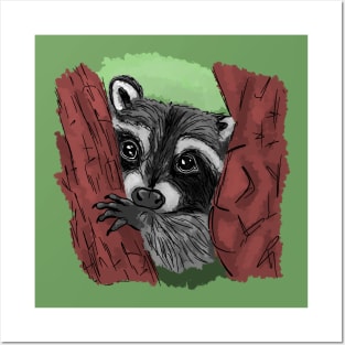 Cute raccoon Posters and Art